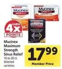 Safeway Mucinex Maximum Strength Sinus Relief offer