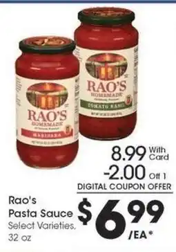 Kroger Rao's Pasta Sauce offer
