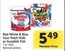Safeway Red, White & Blue Sour Patch Kids or Swedish Fish offer