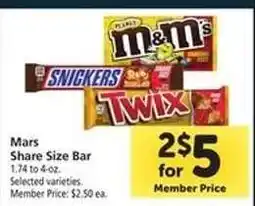 Safeway Mars Share Size Bar offer