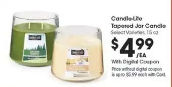Kroger Candle-Lite Tapered Jar Candle offer