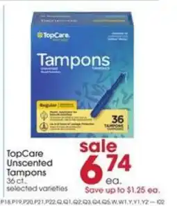 Giant Eagle TopCare Unscented Tampons offer