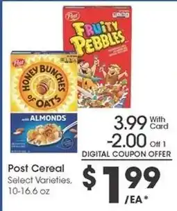 Kroger Post Cereal offer