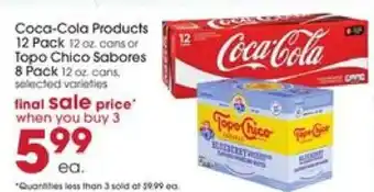 Giant Eagle Coca-Cola Products 12 Pack or Topo Chico Sabores 8 Pack offer