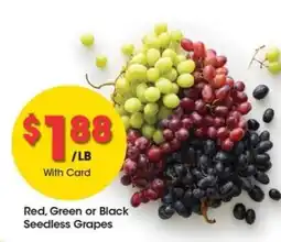 Kroger Red, Green or Black Seedless Grapes offer