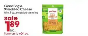 Giant Eagle Giant Eagle Shredded Cheese offer