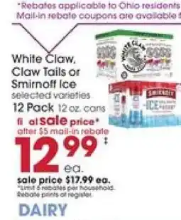 Giant Eagle White Claw, Claw Tails or Smirnoff Ice offer