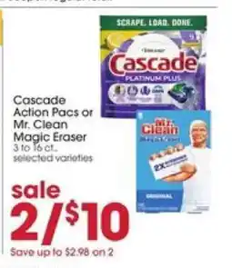 Giant Eagle Cascade Action Pacs or Mr. Clean Magic Eraser offer