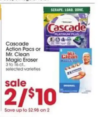Giant Eagle Cascade Action Pacs or Mr. Clean Magic Eraser offer