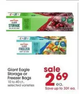 Giant Eagle Giant Eagle Storage or Freezer Bags offer