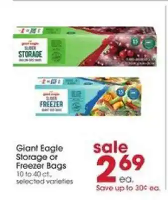Giant Eagle Giant Eagle Storage or Freezer Bags offer