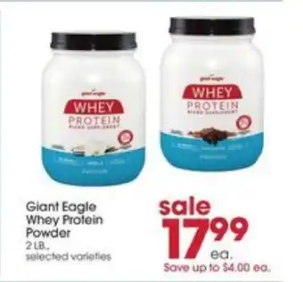 Giant Eagle Giant Eagle Whey Protein Powder offer