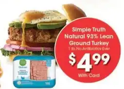 Kroger Simple Truth Natural 93% Lean Ground Turkey offer