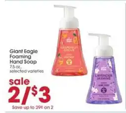 Giant Eagle Giant Eagle Foaming Hand Soap offer