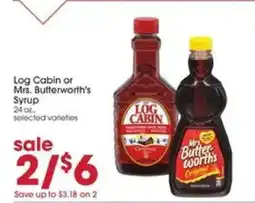 Giant Eagle Log Cabin or Mrs. Butterworth's Syrup offer