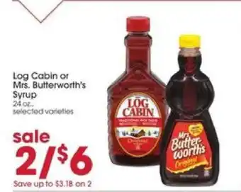 Giant Eagle Log Cabin or Mrs. Butterworth's Syrup offer