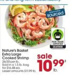 Giant Eagle Nature's Basket Extra Large Cooked Shrimp offer