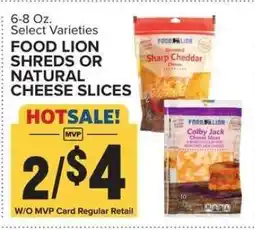 Food Lion Food Lion Shreds or Natural Cheese Slices offer