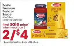 Giant Eagle Barilla Premium Pasta or Sauce offer
