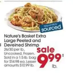 Giant Eagle Nature's Basket Extra Large Peeled and Deveined Shrimp offer