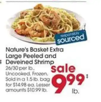 Giant Eagle Nature's Basket Extra Large Peeled and Deveined Shrimp offer