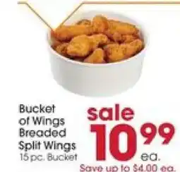 Giant Eagle Bucket of Wings Breaded Split Wings offer