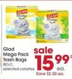 Giant Eagle Glad Mega Pack Trash Bags offer