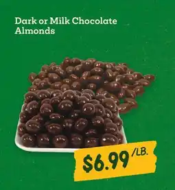 Sprouts Farmers Market Dark or Milk Chocolate Almonds offer