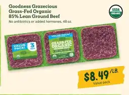 Sprouts Farmers Market Goodness Grazecious Grass-Fed Organic 85% Lean Ground Beef offer