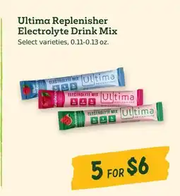 Sprouts Farmers Market Ultima Replenisher Electrolyte Drink Mix offer