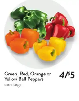 Fresh Thyme Green, Red, Orange or Yellow Bell Peppers offer