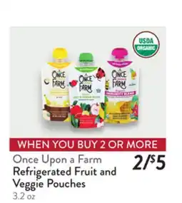 Fresh Thyme Once Upon a Farm Refrigerated Fruit and Veggie Pouches offer