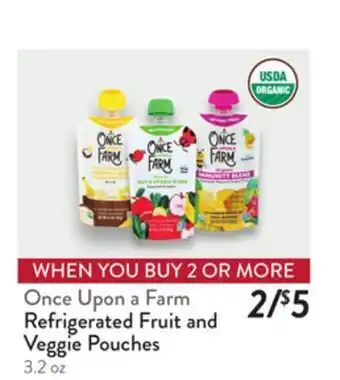 Fresh Thyme Once Upon a Farm Refrigerated Fruit and Veggie Pouches offer