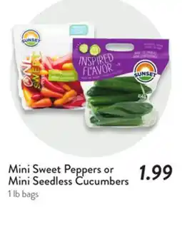 Fresh Thyme Mini Sweet Peppers or Mini Seedless Cucumbers offer