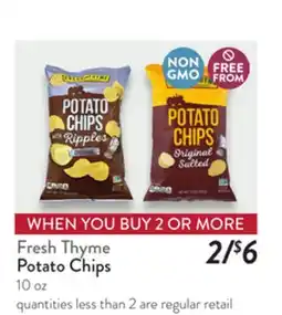 Fresh Thyme Fresh Thyme Potato Chips offer
