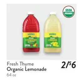 Fresh Thyme Fresh Thyme Organic Lemonade offer