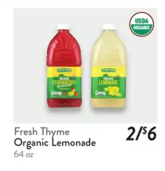 Fresh Thyme Fresh Thyme Organic Lemonade offer