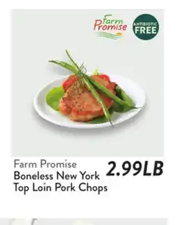 Fresh Thyme Farm Promise Boneless New York Top Loin Pork Chops offer