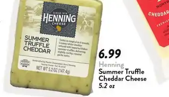 Fresh Thyme Henning Summer Truffle Cheddar Cheese offer