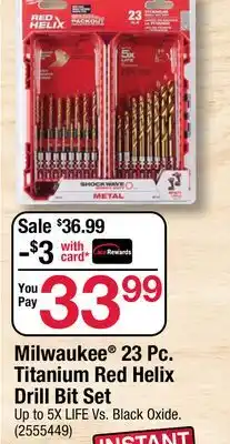 Ace Hardware Milwaukee 23 Pc. Titanium Red Helix Drill Bit offer