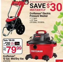 Ace Hardware Craftsman 12 Gal. Wet/Dry Vac offer