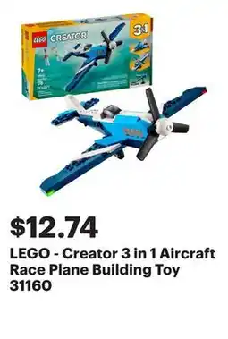 Best Buy LEGO - Creator 3 in 1 Aircraft Race Plane Building Toy 31160 offer