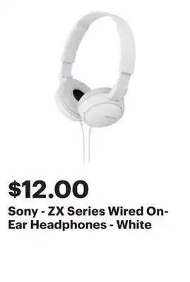 Best Buy Sony - ZX Series Wired On-Ear Headphones - White offer