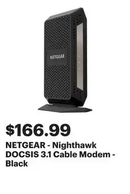 Best Buy NETGEAR - Nighthawk DOCSIS 3.1 Cable Modem - Black offer