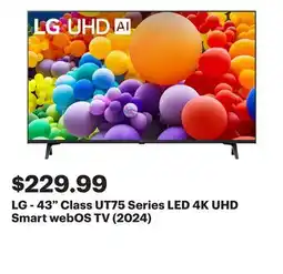 Best Buy LG - 43 Class UT75 Series LED 4K UHD Smart webOS TV (2024) offer