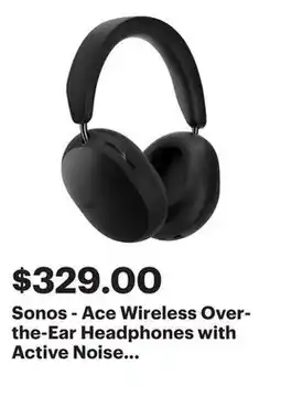 Best Buy Sonos - Ace Wireless Over-the-Ear Headphones with Active Noise Cancellation (Each) - Black offer