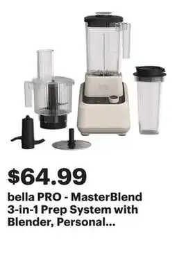Best Buy bella PRO - MasterBlend 3-in-1 Prep System with Blender, Personal Blender & Food Processor - Oatmilk offer
