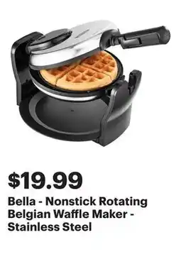 Best Buy Bella - Nonstick Rotating Belgian Waffle Maker - Stainless Steel offer