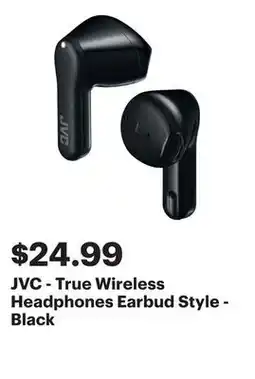 Best Buy JVC - True Wireless Headphones Earbud Style - Black offer