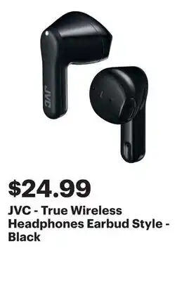 Best Buy JVC - True Wireless Headphones Earbud Style - Black offer